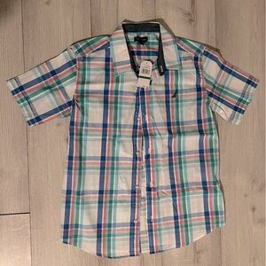 Boys nautica plaid button up shirt